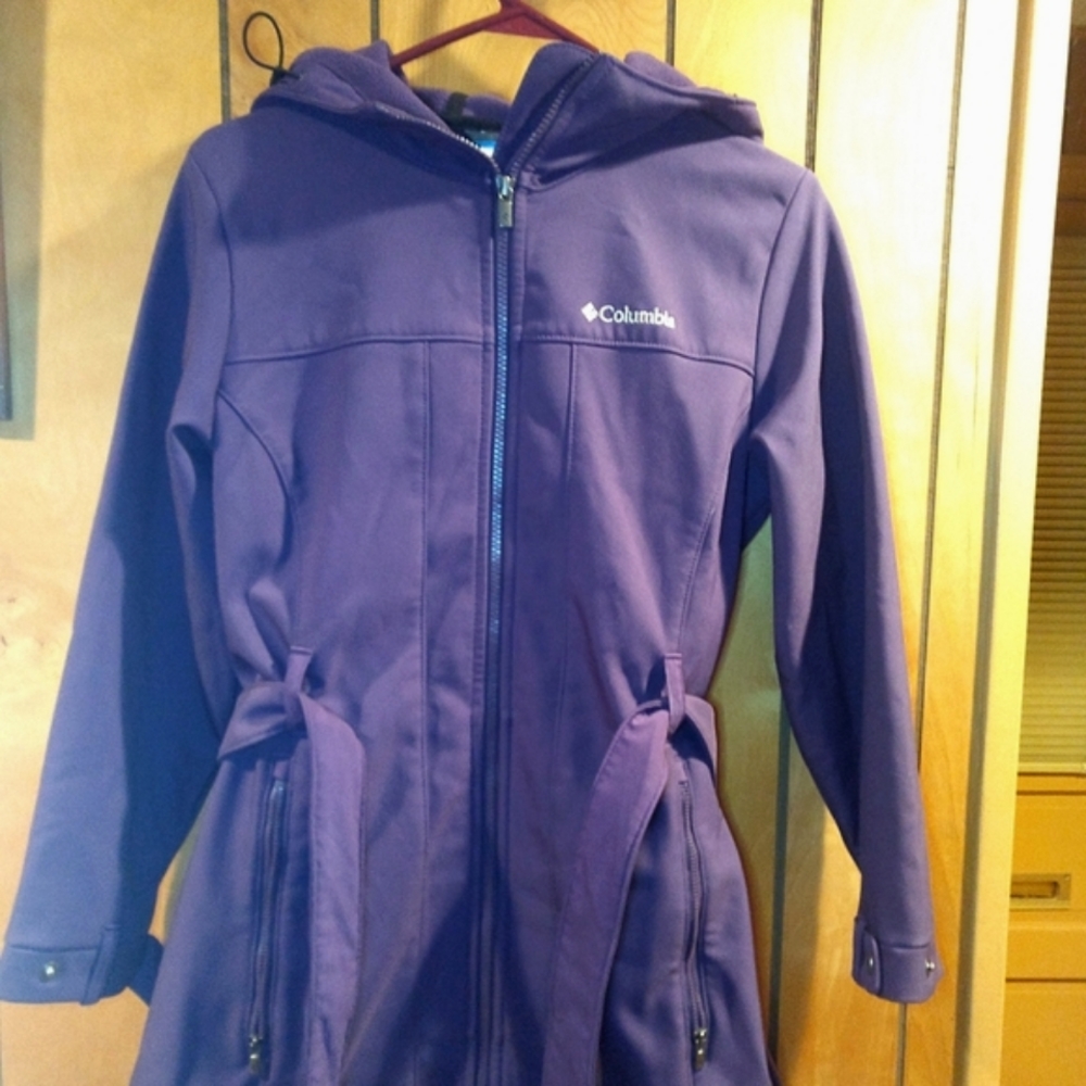 Columbia Water Resistant Fleece Lined Purple Small Trench Coat